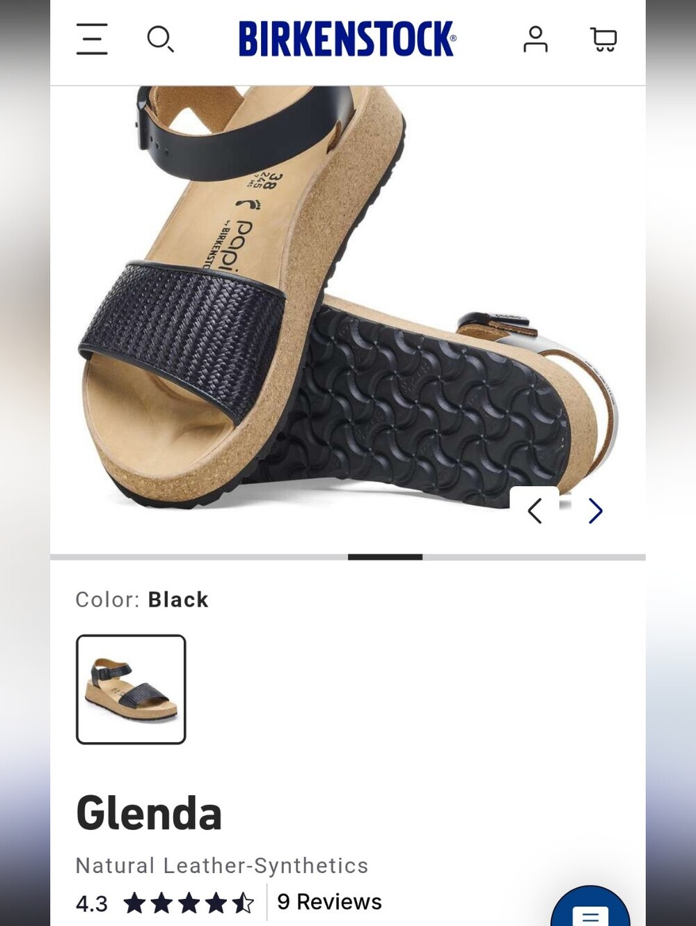 Papillo By Birkenstock Black Glenda Woven-Strap Wedge Sandal Size 38